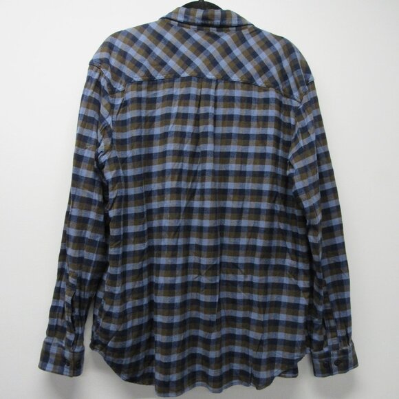 COLUMBIA Omni-Wick Blue Green Plaid Outdoor Camping Hiking Flannel Shirt sz XL - Picture 3 of 4